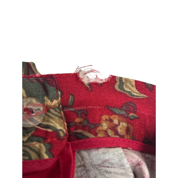 Vintage Susan Bristol Red Floral Rayon Skirt | Cottagecore Boho Midi | Made in U - Picture 6 of 7